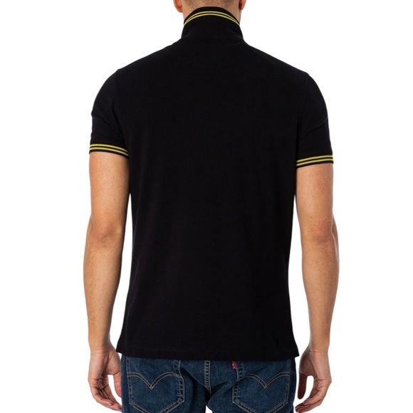 Barbour International Men's Essential Tipped Polo Shirt Black Size M - Picture 4 of 11